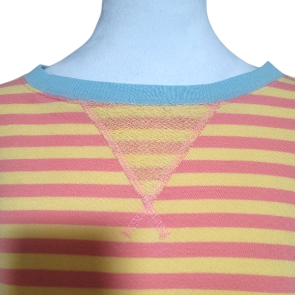 We The Free Classic Oversized Striped Crewneck, L, Tangerine Combo, NWOT - Picture 7 of 10